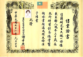 中国針灸接骨研究所修了証
